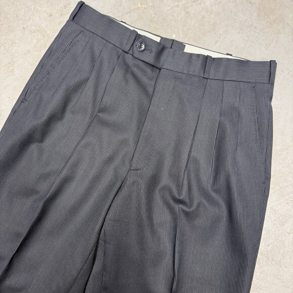 Salvatore Fazzari Ermenegildo Zegna Trofeo Suit Pinstripe Blue Wool 40 R 32x28 - Picture 10 of 13